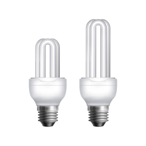 two-vector-compact-fluorescent-energy-saving-lamps-white-background